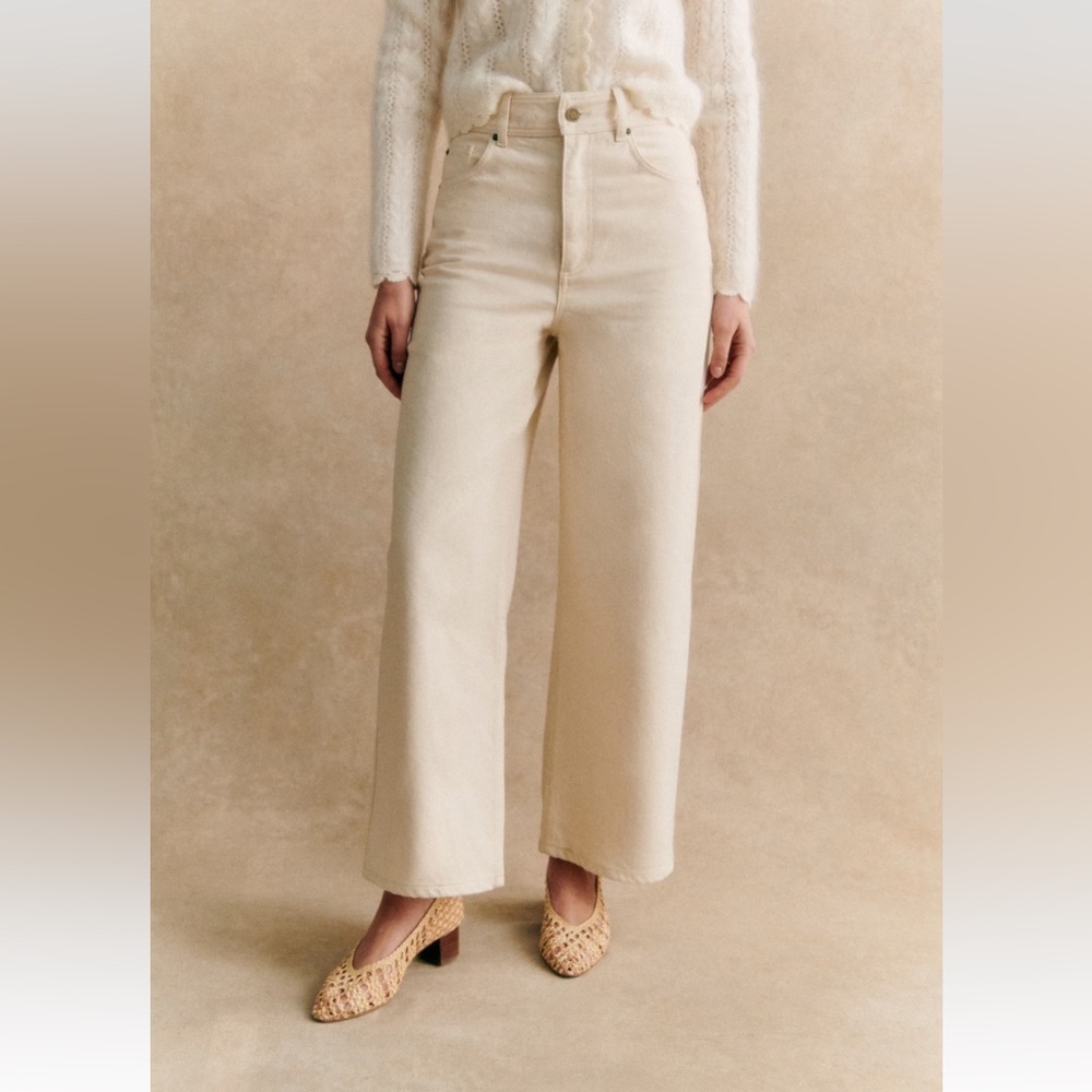Sézane Le Crop in Mottled Ecru